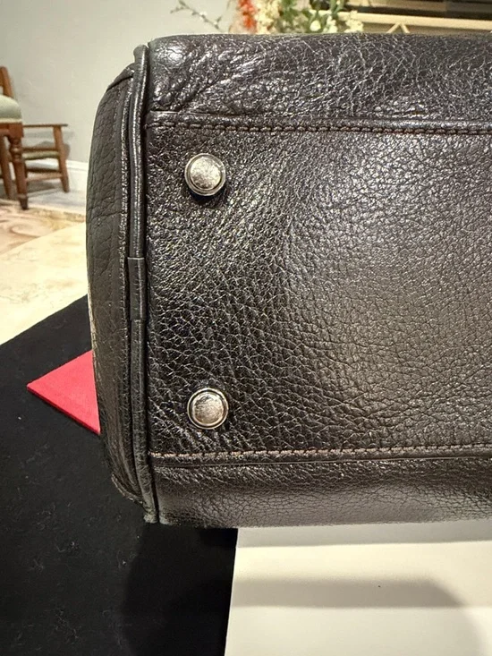 Cartier Marcello Dark Brown Leather Shoulder Bag with shoulder strap - Picture 7 of 15